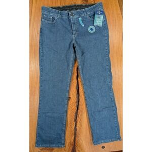 Lee Riders Womens 18 Straight Leg Jeans Comfort Waistband NWT Medium Wash